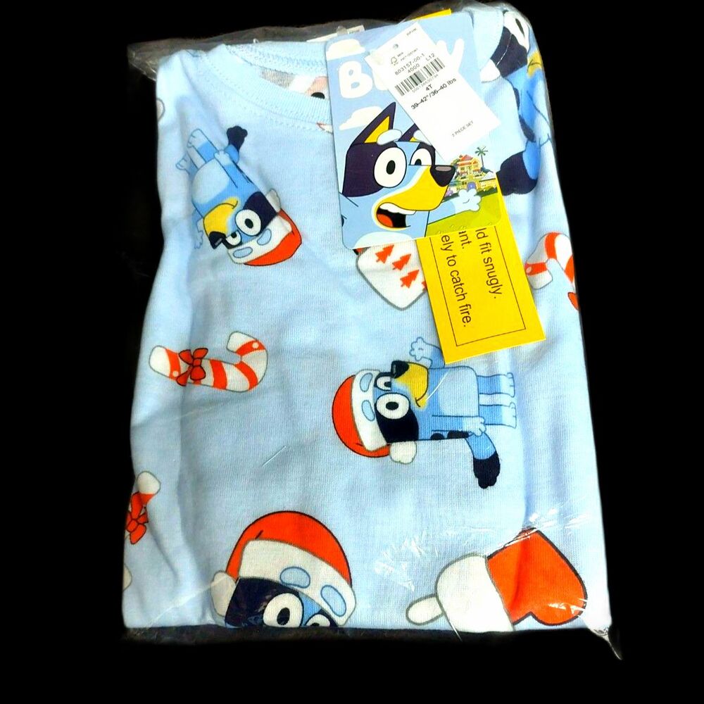 NWT Bluey Unisex 4T Pajamas + Old Navy Hooray Dance Mode Shirt Bundle